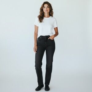 Lauren Jeans Co Ralph Lauren Classic Straight Jeans Womens 16‎ Black High Rise
